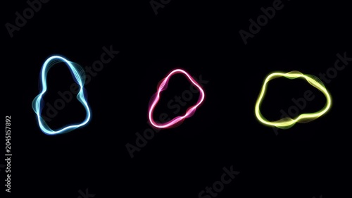 glowing neon purple liquid circle shape abstract dark background