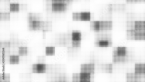 Tableau sur toile Monochrome Pixel Grid Texture, Abstract Geometric Square Mosaic Pattern With Ran