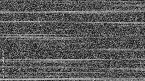 Horizontal Static Lines TV snow or noise concept, no signal concept. Tv screen noise glitch effect. Bad Tv Signal animation and TV static.