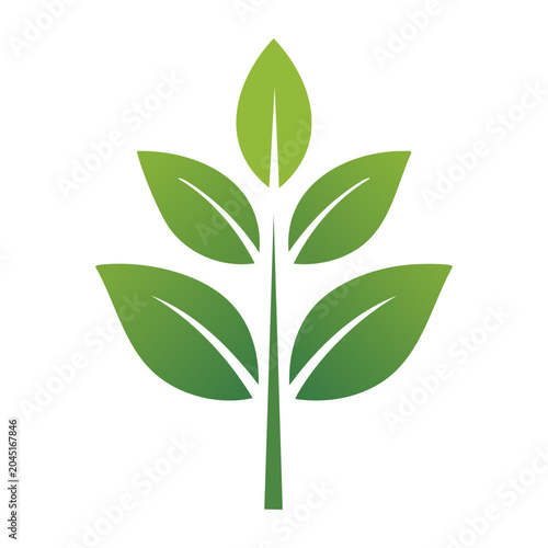 Green plant sprout icon on white background