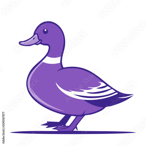 Purple cartoon duck illustration