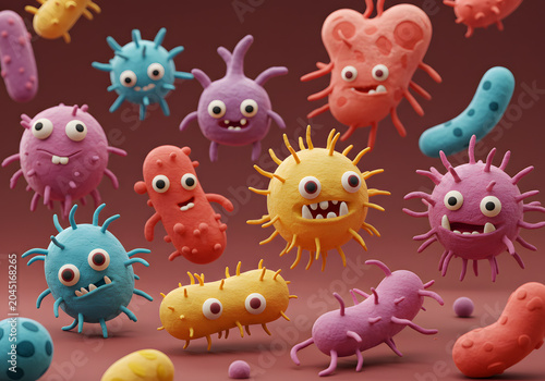 Cartoon bacteria illustration