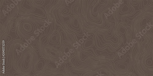 Foto Brown abstract topographic map background with fine concentric line patterns mimicking natural wood grain or terrain