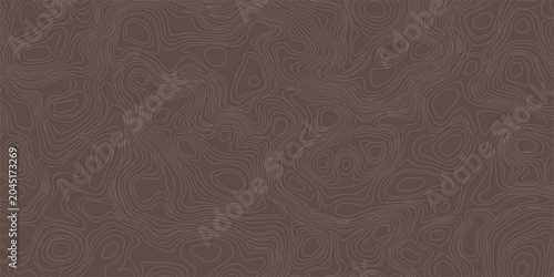 Foto Brown abstract topographic map background with fine concentric line patterns mimicking natural wood grain or terrain