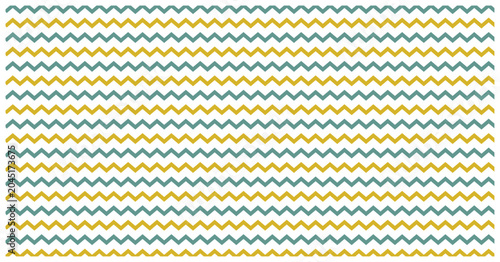 Tableau sur toile Chevron pattern features alternating teal and gold zigzags arranged in parallel horizontal lines for decorative background