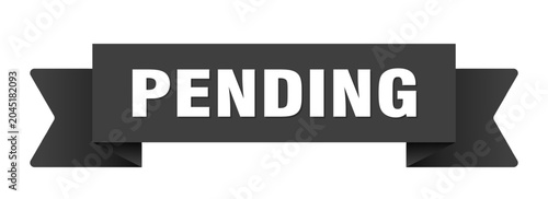 Tableau sur toile pending ribbon isolated on transparent background. pending ribbon