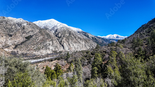 Bild auf Leinwand The Mill Creel Valley along the San Andras Fault fram a drone with stream-be nea
