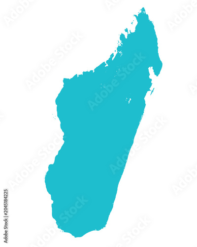 Tableau sur toile Map of Madagasсar, sign silhouette