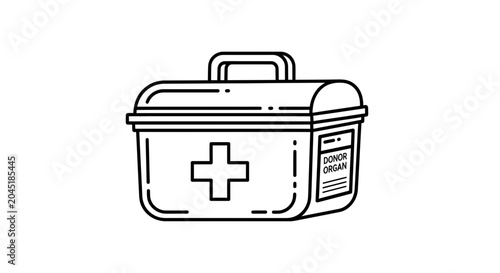 Organ Donor Medical Transport Box with Cross and Label