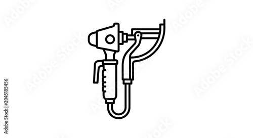 Otoscope Icon Line Art: Medical Device for Ear Examination