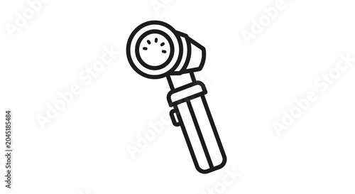 Otoscope Icon, Medical Device for Ear Examination, Simple Line Art