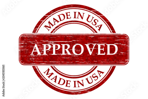 Distressed Made in USA stamp isolated on white