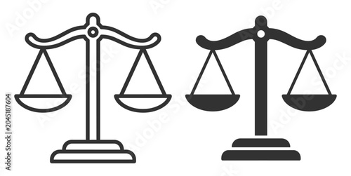 Fotografie set of two balance scales icons vector illustration on transparent background