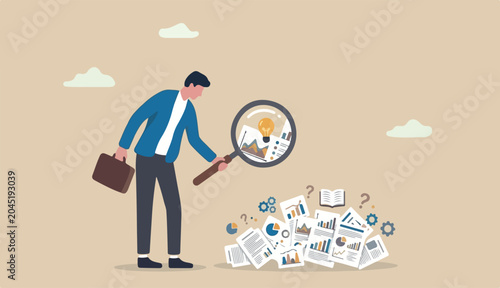 Quadro su tela Detect or discover fact, information analysis, curiosity, research search detail