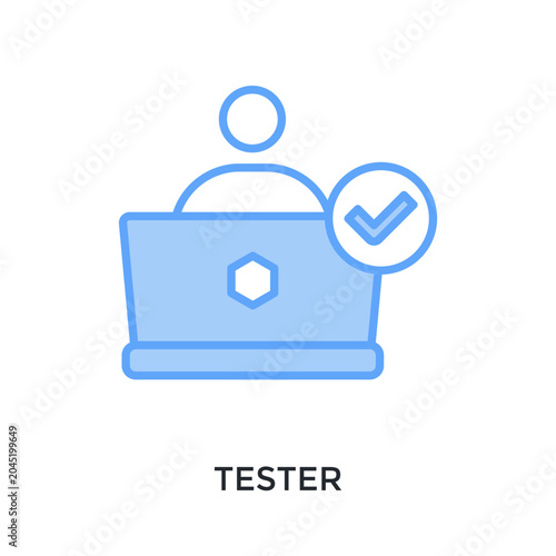 Photos Tester Icon Lineal Blue Style