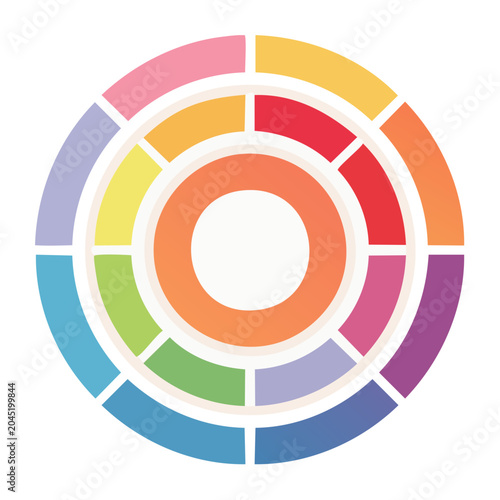 Colorful circular color wheel icon
