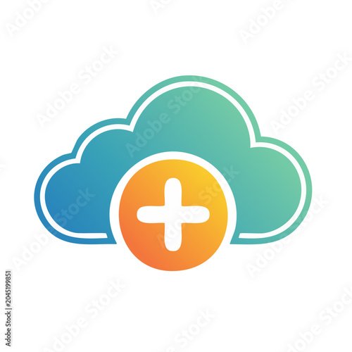 Cloud icon with a plus sign