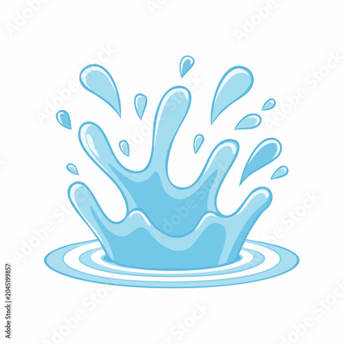 Cartoon Water Splash Illustration