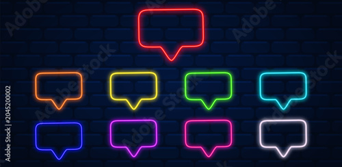 neon bubble set. neon bubble vector. neon bubble icon	
