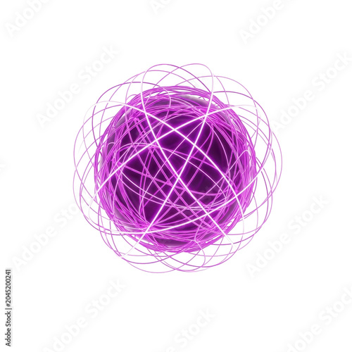 Vibrant purple sphere with glowing white energy lines