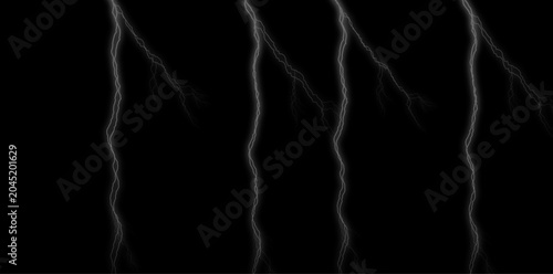 Photos Lightning bolts on black background, electric storm
