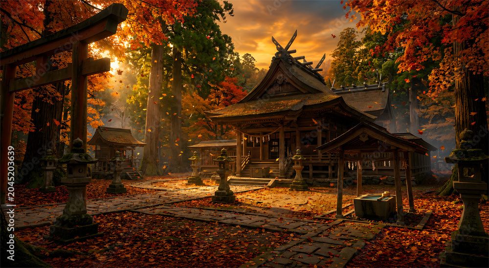 Fototapeta premium silence of the temple in autumn