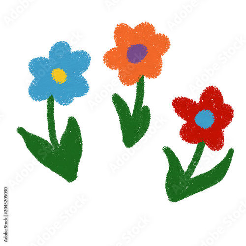 set of flowers