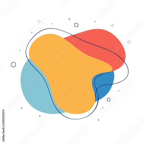 Abstract organic shapes with fluid design elements