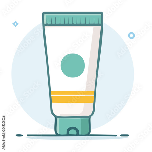 Flat design icon of a tube of cream