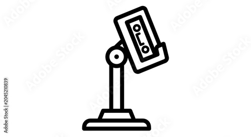 Retro Cassette Tape Player on Stand, Vintage Audio Device Icon