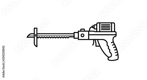Retro Futuristic Sci-Fi Weapon Concept Art - Futuristic Gun with Saw Blade