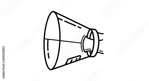 Retro Megaphone Icon, Vintage Loudspeaker Symbol, Communication and Announcement Concept