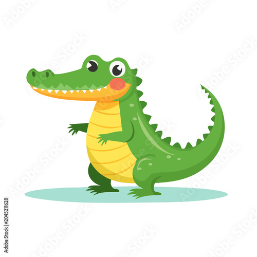 Cute cartoon alligator illustration