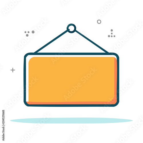 Flat design hanging sign with orange blank space