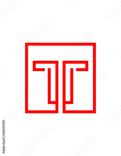 abstract minimalist initial letter T