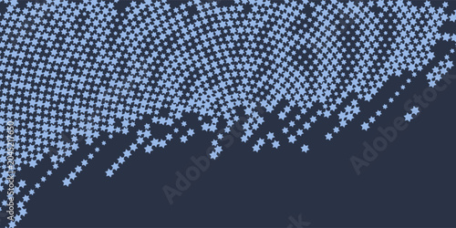 Foto Stars Modern Halftone Geometry Pattern Vector Smooth Camber Border Blue Abstract Background