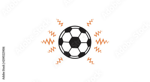 Soccer Ball With Energetic Waves Illustration.