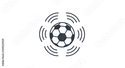 Soccer Ball with Sound Waves Icon.