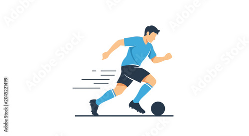 Soccer Player Dribbling Ball Fast Motion Graphic.