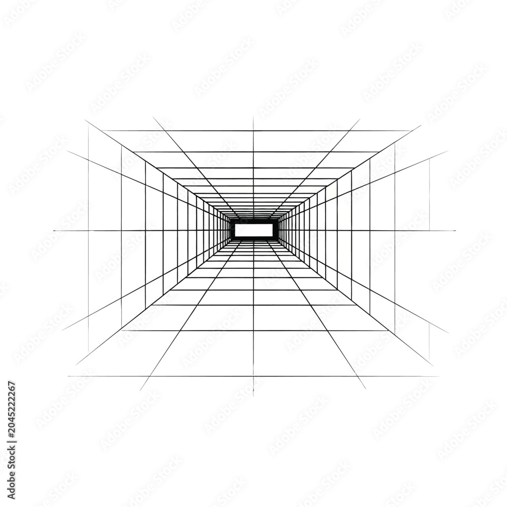 Fotografie Infinite Grid Tunnel