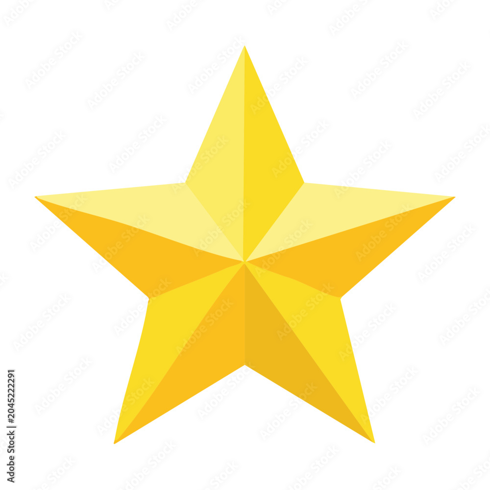 Fototapeta premium Golden star icon on white background