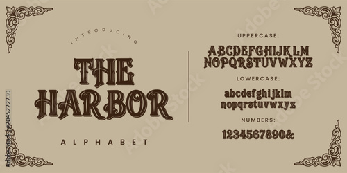 Принти на полотні THE HARBOR Alphabet Font Set Bold Retro Display Typography