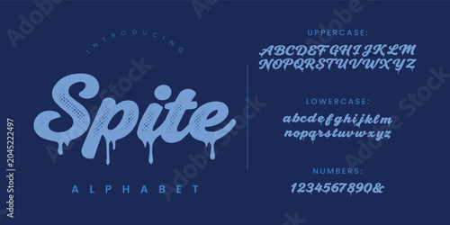 Slika na platnu Spite Alphabet Font Set Drip Graffiti Script Typography