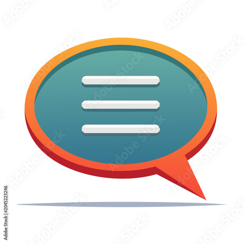 Speech bubble icon with menu symbol