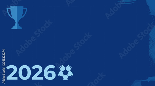 Cuadro en lienzo Soccer cup background, football world championship 2026, vector illustration, dy