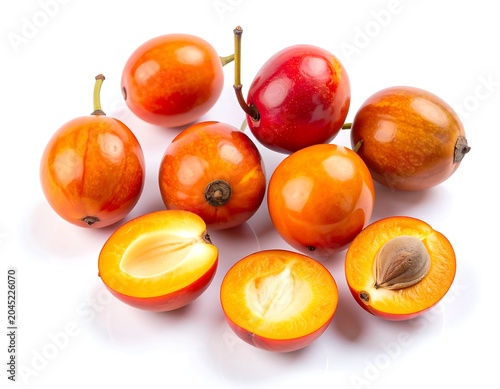 Ultra realistic studio of fresh ackee fruits on white background, white background