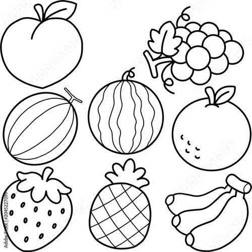 set of fruits and berries