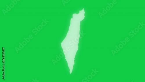 Israel VHS old screen effect map pop animation green background