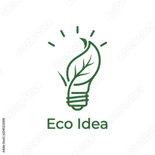 Eco friendly idea light bulb with leaf design for sustainable innovation and green business concepts