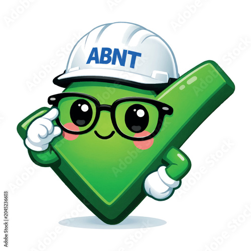 Cute check mark with engineer helmet vector